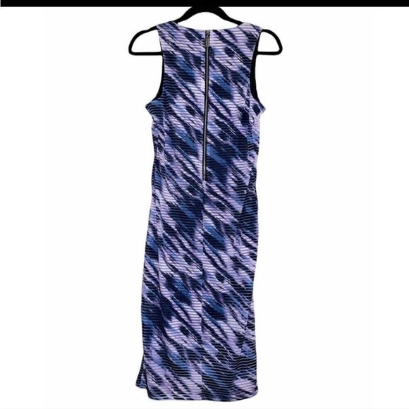 Jennifer Lopez Midi Tank Dress Stretchy Striped Purple - Picture 2 of 13